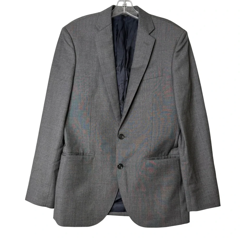 J. Crew Crosby Suit Jacket Blazer Tollegno 1900 Italian Wool Mens 36R Grey Sport